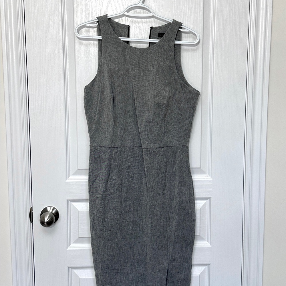 Banana Republic Gray Sheath Midi Dress Halter Neck